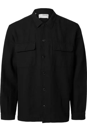 SELECTED Slh-Leroy Linen Blend Overshirt Ls Noos