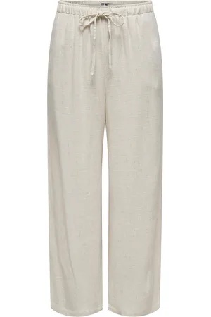 ONLY Onlsiesta Mw Pull-Up Linen Bl Pnt Noos Beige