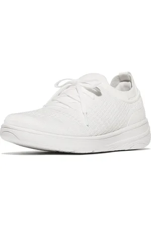 FitFlop Super-Q Knit Slip-On Laced Sneakers White