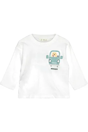 MANGO Embossed Cotton T-Shirt White