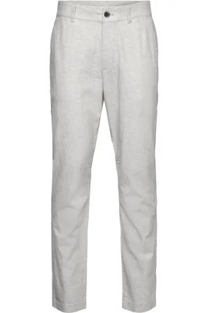 TOM TAILOR Relaxed Tapered Linen Pants Grey