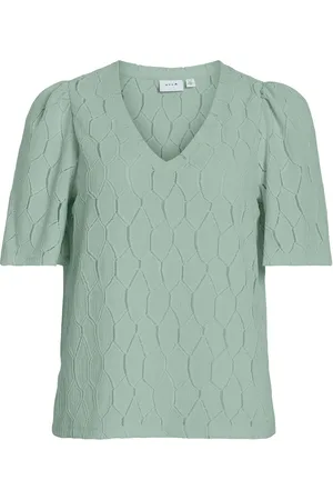 VILA Vimarcella V-Neck 2/4 Top/R Green