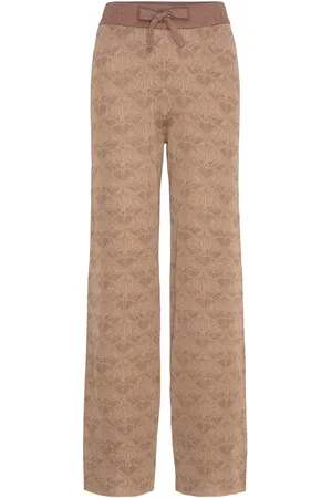 Scotch&Soda Monogram Jacquard Knitted Trousers Brown