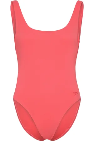 Speedo Womens Textured Deep U-Back Red
