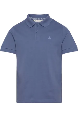 MANGO Short-Sleeved Cotton Polo Shirt Blue