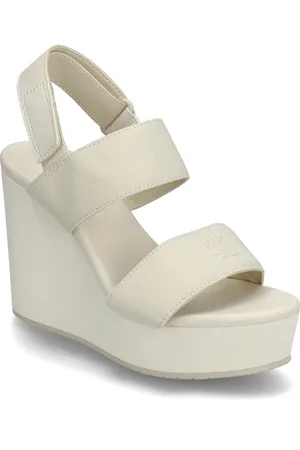 Calvin Klein Wedge Sandal Webbing In White
