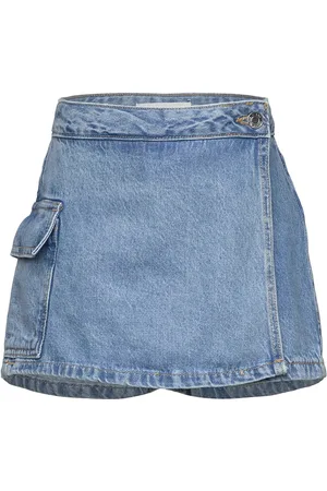 MANGO Denim Skort Blue