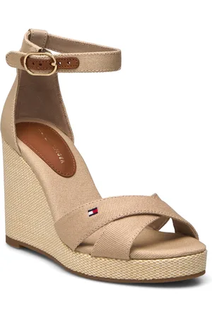 Tommy Hilfiger Flag High Wedge Espad Crisscross Beige