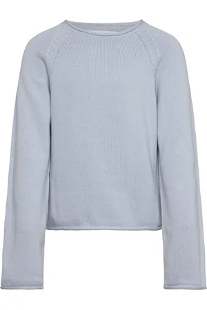 MANGO 100% Cotton Knitted Sweater Blue