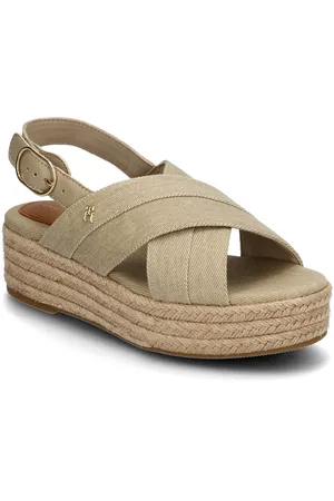 Tommy Hilfiger Denim Espadrille Platform Sandal Beige