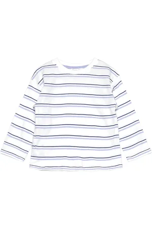 MANGO Striped Cotton T-Shirt White