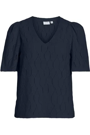 VILA Vimarcella V-Neck 2/4 Top/R Navy