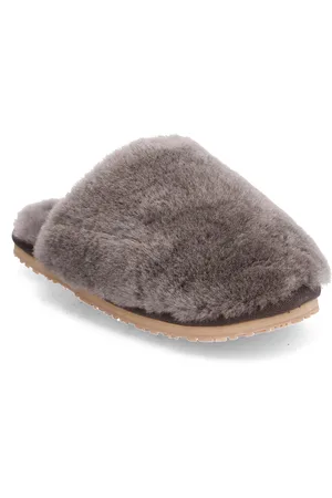 Mou Closed Toe Sheepskin Fur Slipper Grey