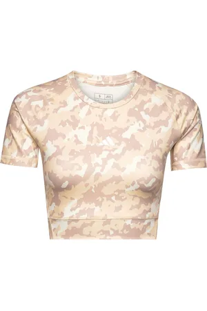 adidas Techfit Camo Print Crop Training T-Shirt Patterned