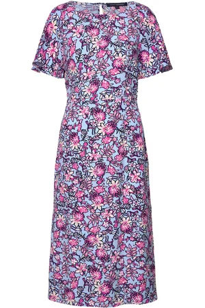 French Connection Fotini Delph Cut Out Back Drss Blue