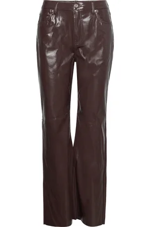 VERO MODA Vmkithy Hr Loose Str Glossy Pl Pant Brown