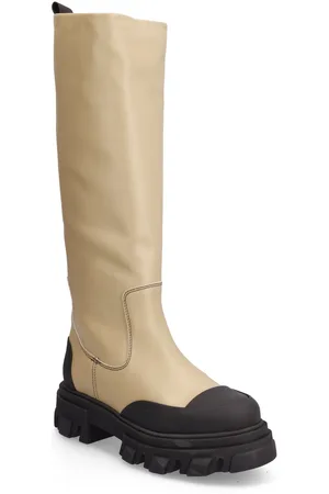 Ganni Cleated High Tubular Boot Beige