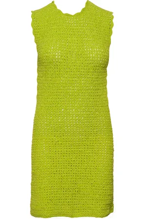 Ganni Velvet Crochet Green