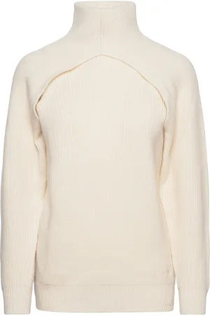 Calvin Klein Recycled Wool Cut Out Sweater Ls Cream