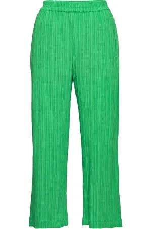 Lindex Trouser Bella Structure Croppe Green