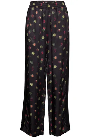 Scotch&Soda Gia - Mid Rise Wide Leg Printed Elasticated Trousers Patterned