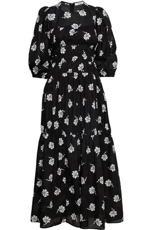 Ivy & Oak Derja Gathered Dress Maxi Length Black