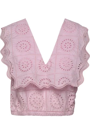 Ganni Broderie Anglaise Pink