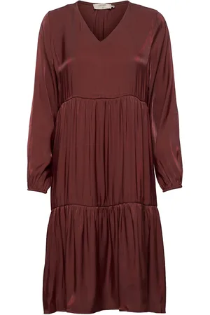Cream Crsally Dress Brown