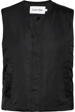 Calvin Klein Minimal Padded Satin Vest Black
