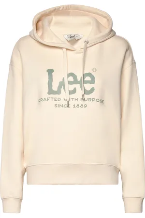 Lee Logo Hoodie Cream