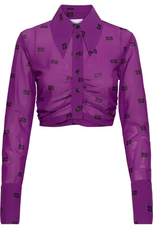Ganni Printed Mesh Purple
