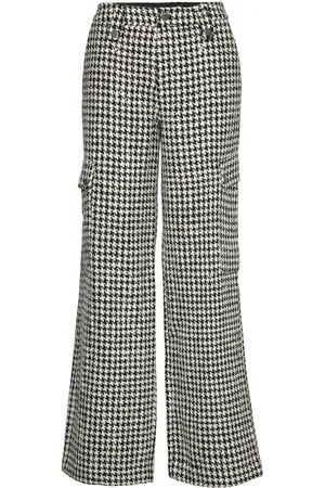 ROTATE Pants Sparkly Houndstooth Black
