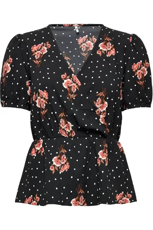 JACQUELINE DE YONG Jdyryss S/S V-Neck Top Wvn Lo Patterned