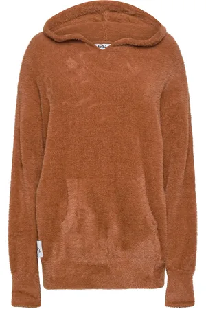 Jakke Olivia Faux Fur Knitted Hoody Brown