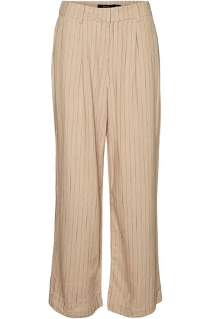 VERO MODA Vmvera Mw Wide Linen Pant Brown