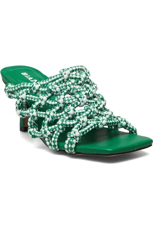 Bianco Bialulu Rope Mule Heel Green