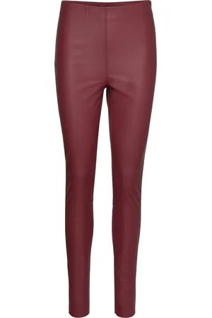 Soaked in Luxury Slkaylee Pu Leggings Burgundy