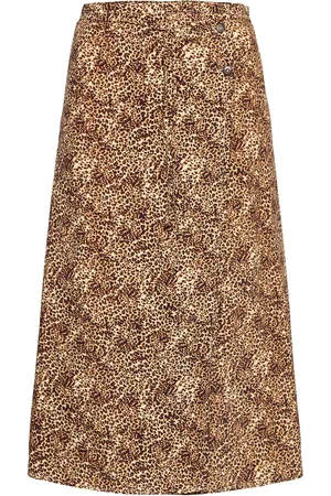 FAITHFULL THE BRAND Milana Wrap Skirt Brown