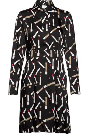 Victoria Beckham Pleated Shirt Dress Patterned