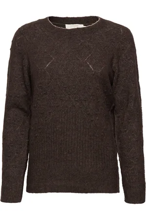 Cream Crmerle Pointelle Knit Pullover Brown