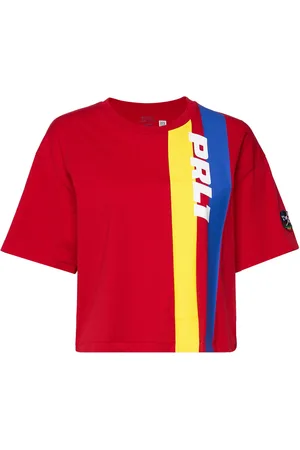 Ralph Lauren Logo Graphic Cropped Jersey Tee Red