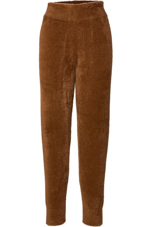 Jakke Amy Faux Fur Knitted Jogging Pants Brown