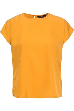VERO MODA Vmfiona Ss Wide Top Wvn Lt Orange