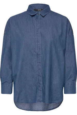 ESPRIT Cotton Denim Blouse Blue