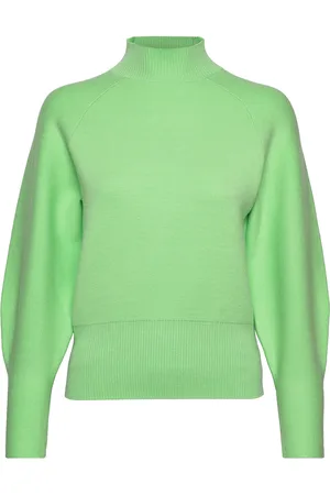 SELECTED Slfmerle Fyria Ls Knit Highneck B Camp Green