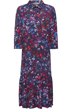 ESPRIT Patterned Button Front Dress Navy