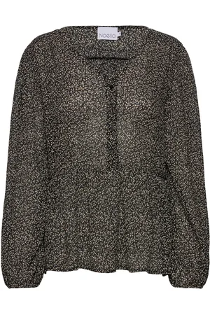Noella Aisa Blouse Pleated Chiffon Black