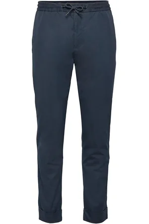 ESPRIT Chinos With An Elasticated Waistband Made Of Blended Organic Blue
