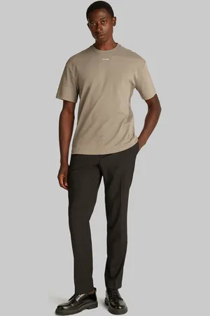 Calvin Klein Nano Logo Interlock T-Shirt Beige