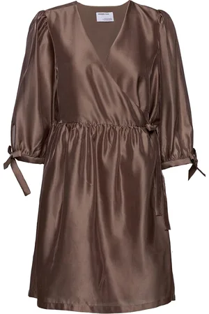 Designers Remix Enola Wrap Dress Brown